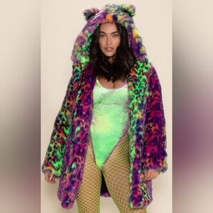 Spirithoods Neon Disco Kitty Classic Faux Fur Coat